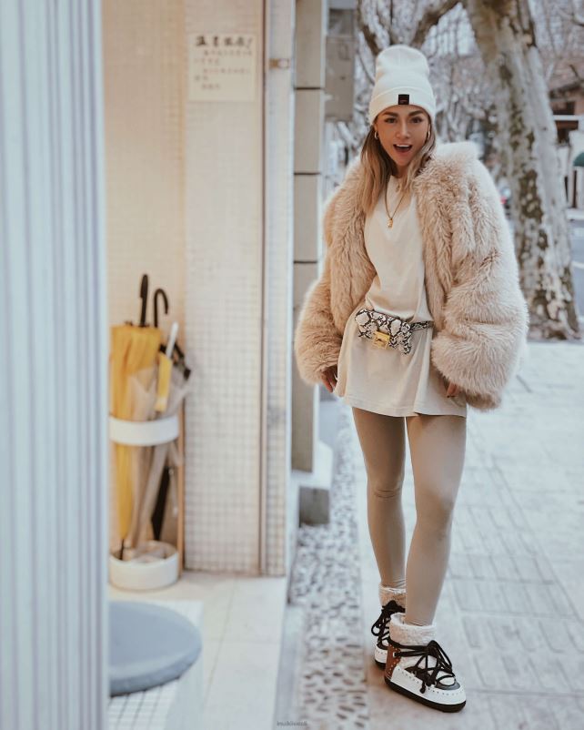 INUIKII naised kreem lokkis kivi jalatsid 0LD28166