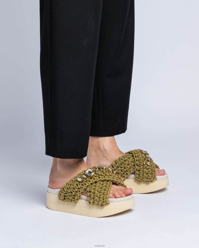 INUIKII naised khaki kootud kividest platvorm jalatsid 0LD2828