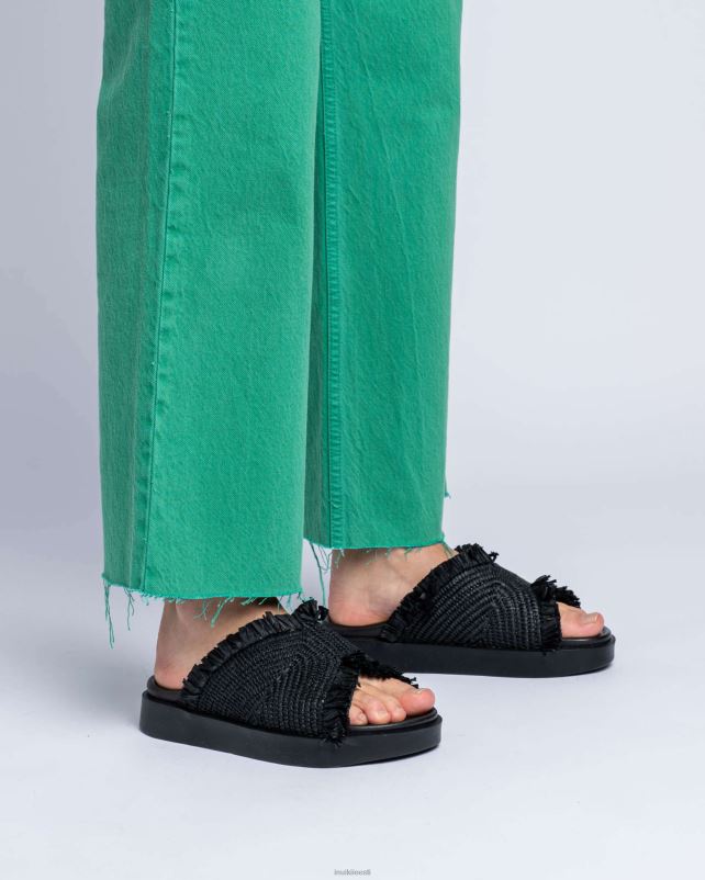 INUIKII naised must raffia kuu jalatsid 0LD2883